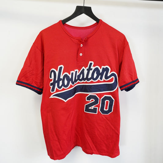 (L) Vintage University of Houston Cougars Sewn Baseball Jersey Men's L Red U of H