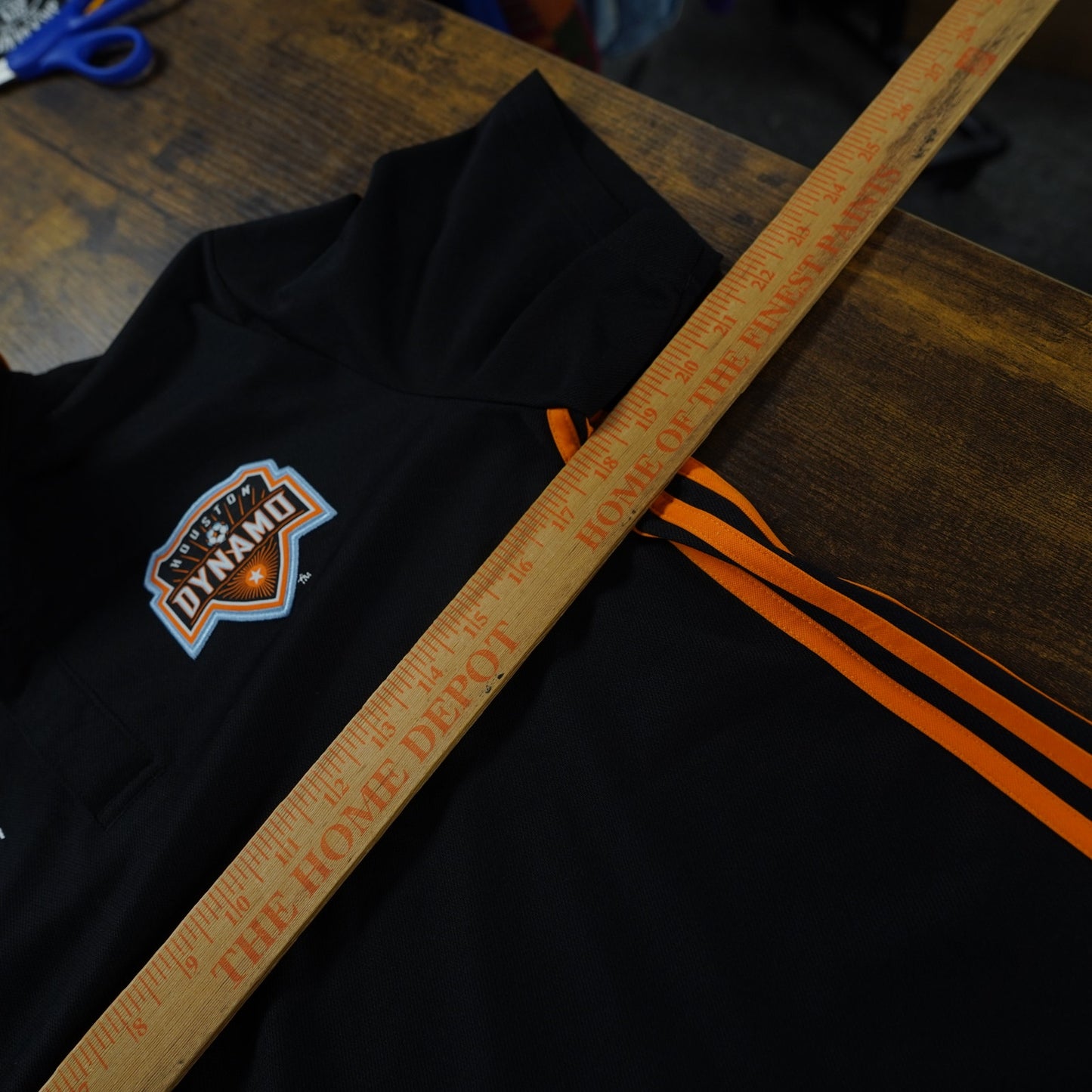 (M) Adidas Houston Dynamo MLS Black Athletic Polo Shirt Men's M Black Jersey