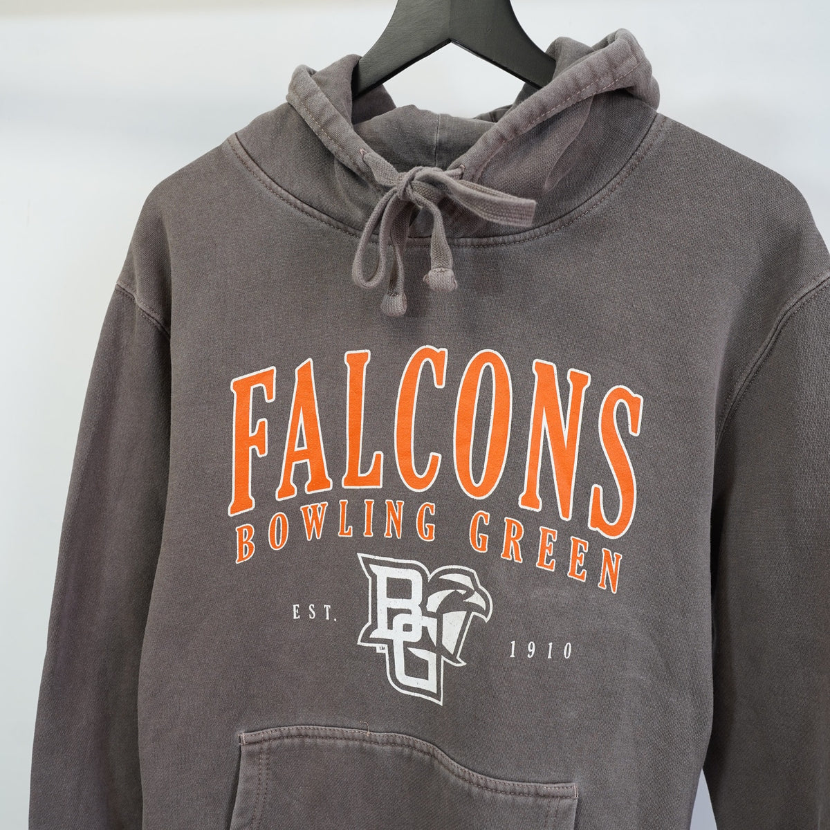 (L) Vintage Bowling Green Falcons Pullover Hoodie Men's L Brown Orange Retro