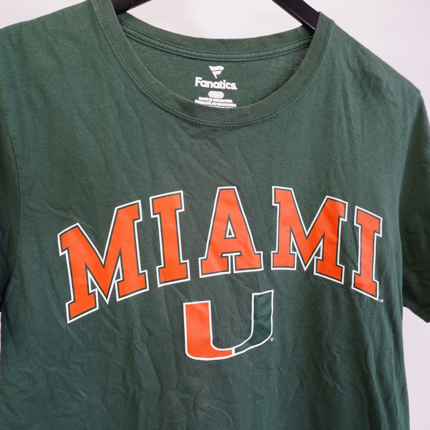 (M) The University of Miami Hurricanes T-Shirt Men's M Green Fanatics The U