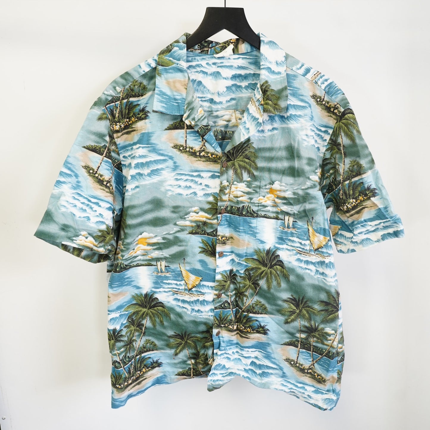 (XXL) Vintage 90s Aloha Republic Hawaiian Shirt Men's XXL Floral Tropical Surf Blue