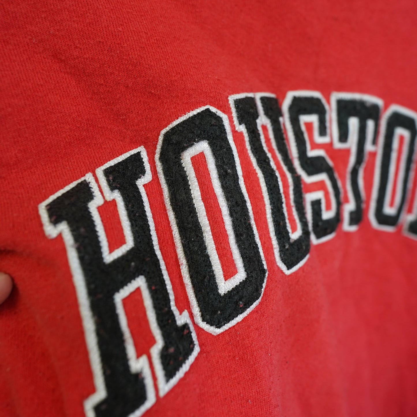(Women's L) University of Houston Cougars Embroidered Sweatshirt Women's L Red UH