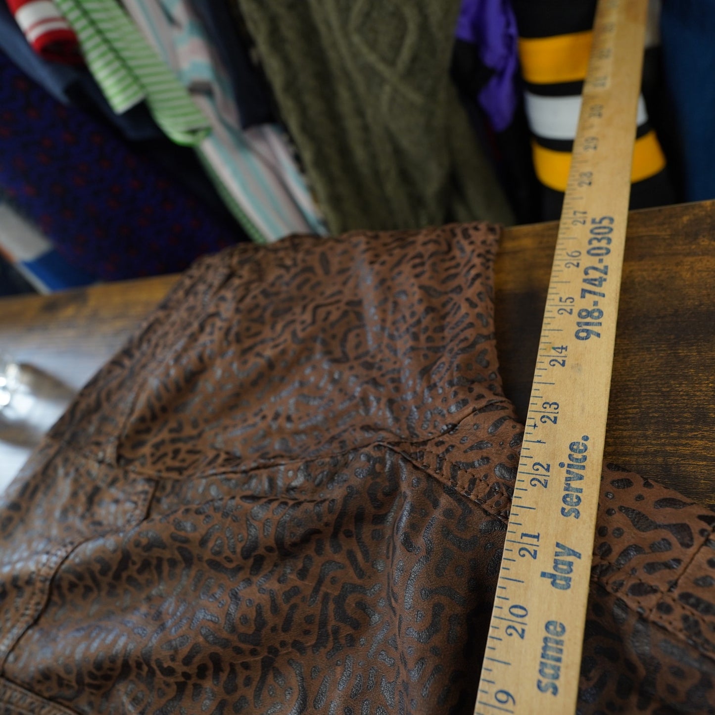 (Women's M) Vintage G-III Animal Print 80s Leather Jacket Women's M Brown Cheetah Pattern