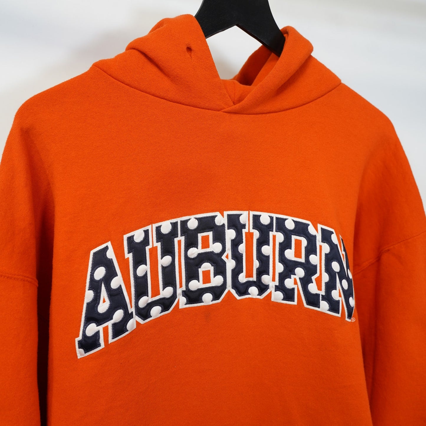 (XL) Auburn Tigers Embroidered Russell Athletic Hoodie Men's XL Orange Polka Dot