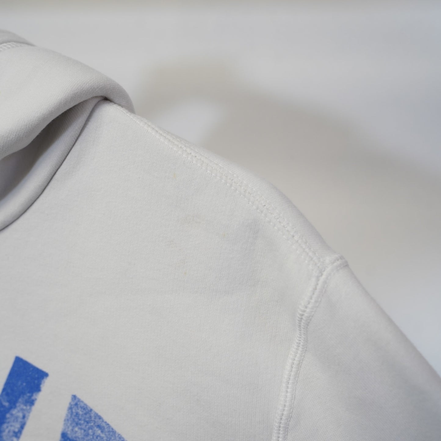 (L) Nike Big Logo Hoodie Men's L White Blue Jacket Spellout Swoosh Center Check