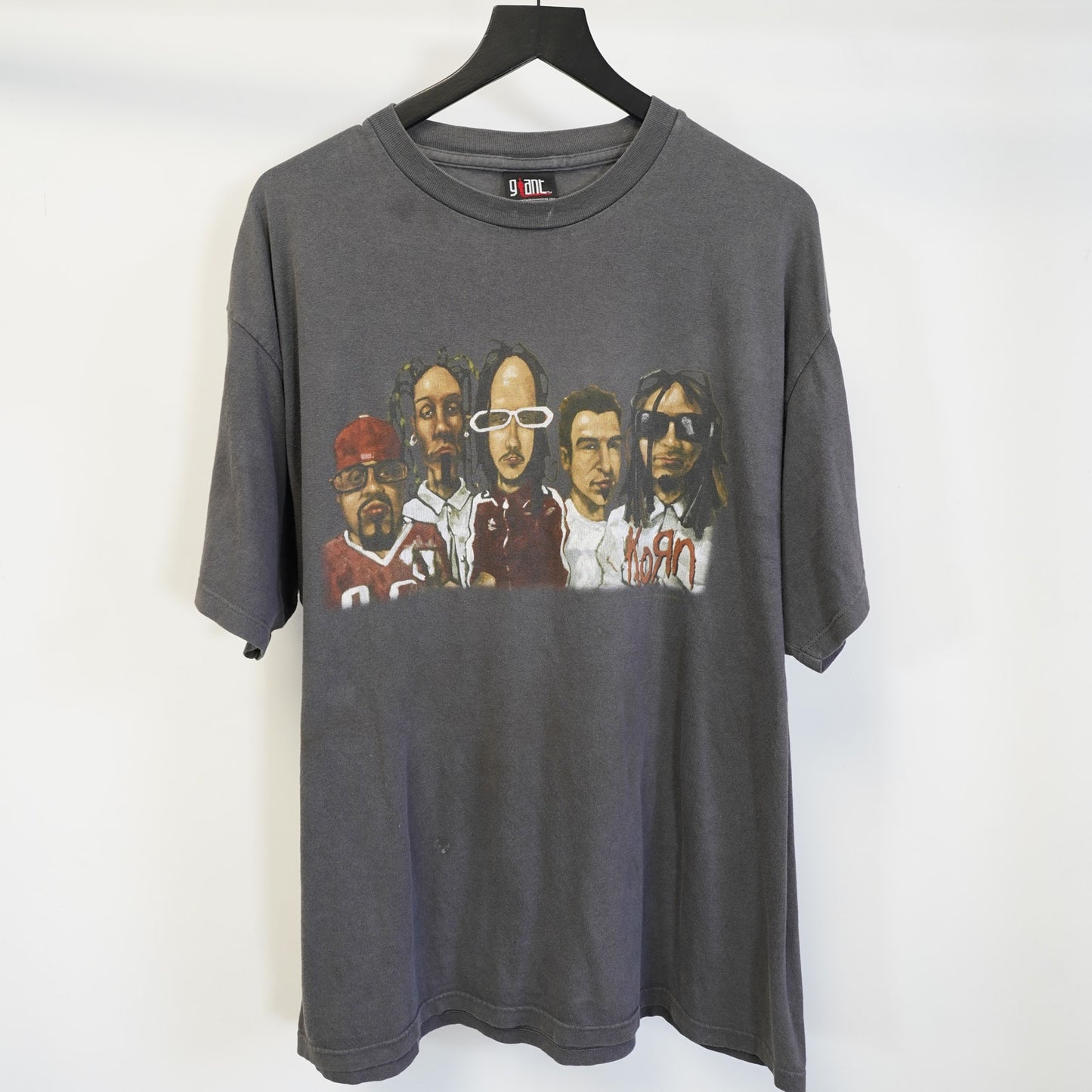 Vintage 1999 Korn Band T-Shirt Giant Gray Men's XL Y2K T-Shirt Cartoon Rock Punk