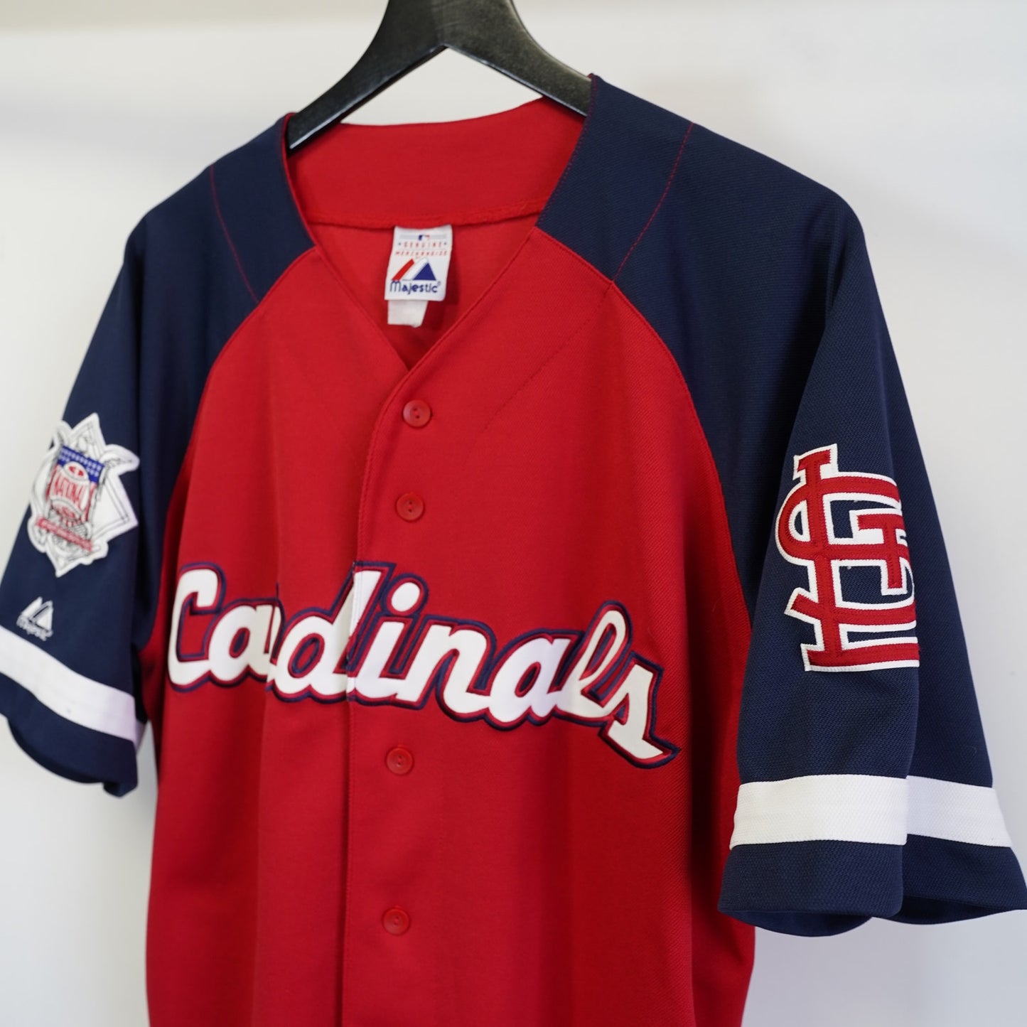 (XL) Vintage St. Louis Cardinals Majestic Script Sewn Baseball Jersey Men's XL Red