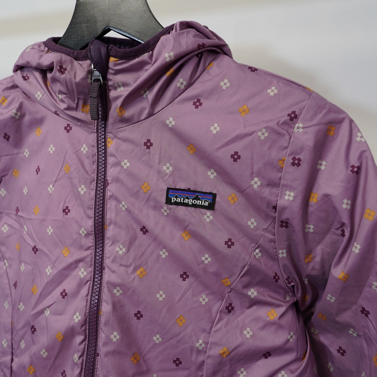 (Youth L) Patagonia Reversible Down Sweater Hoody Puffer Jacket Girls Purple Pink