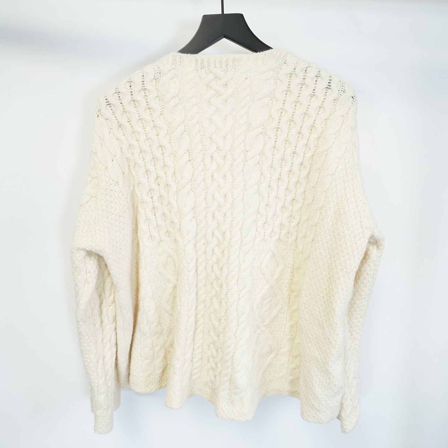 (Women's XXL) Vintage Aran Crafts Cardigan Sweater Cream Wool Fisherman Ireland Women's XXL