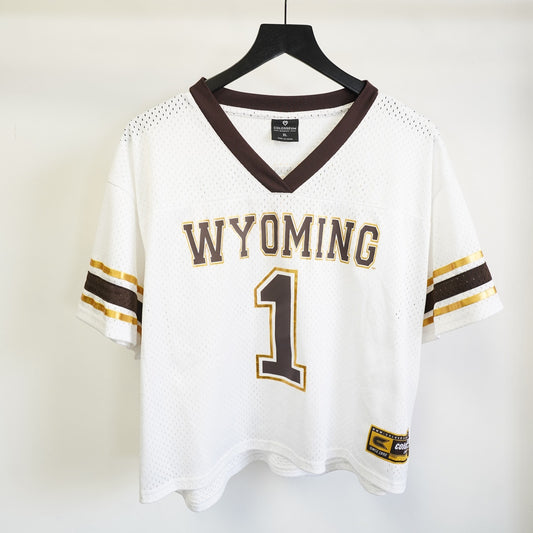 (Women's XL) Vintage Wyoming Cowboys Football Jersey Women's XL White Retro
