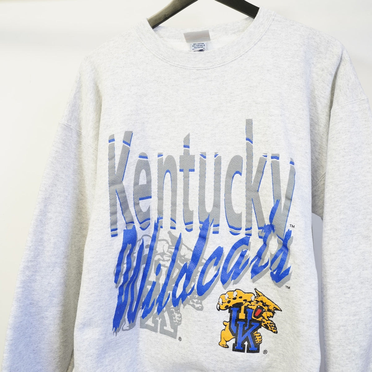 (L) Vintage Kentucky Wildcats 90s UK Sweatshirt Men's L Heather Gray Retro Pluma