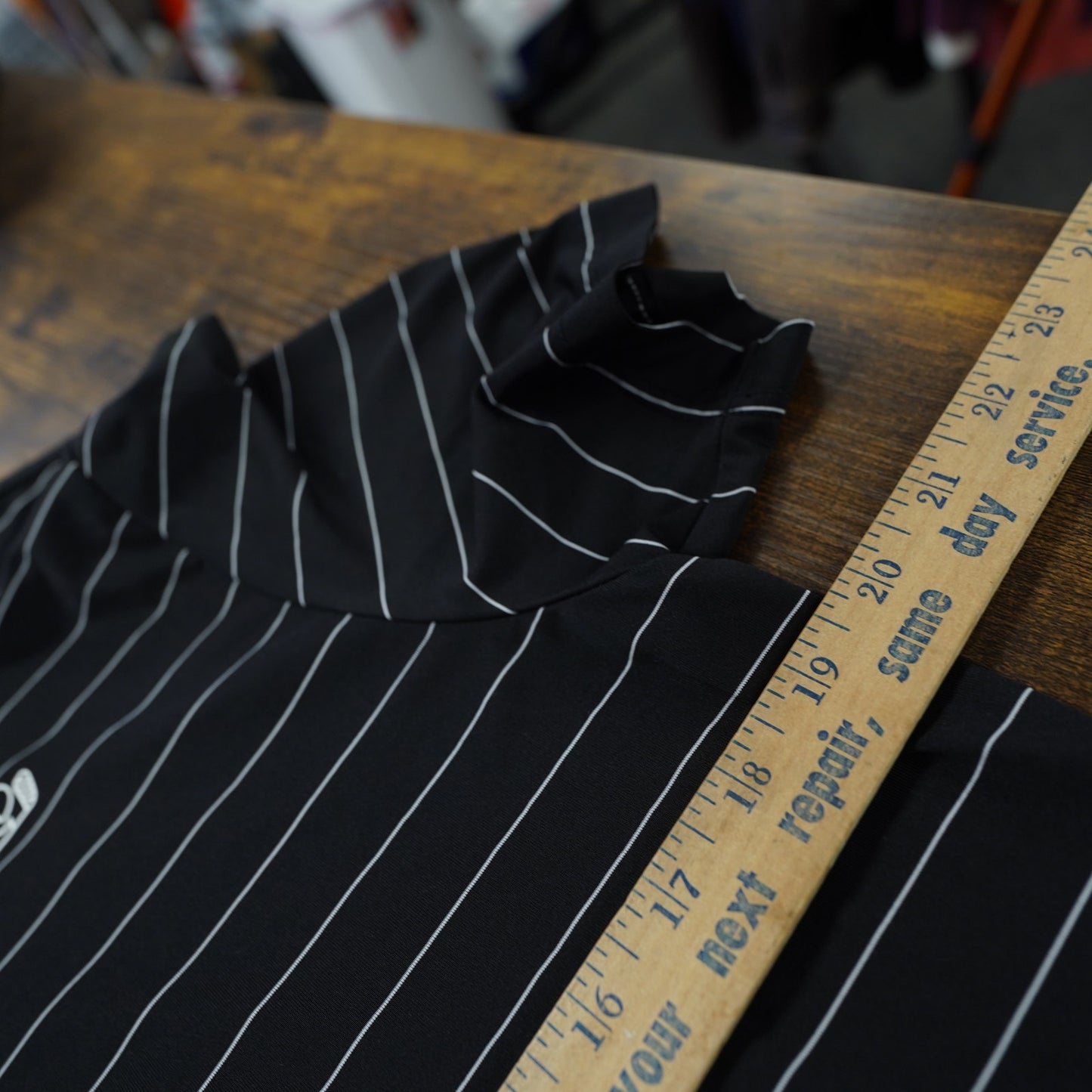 (S) Good Good Striped Performance Golf Polo Shirt Men's S Black White