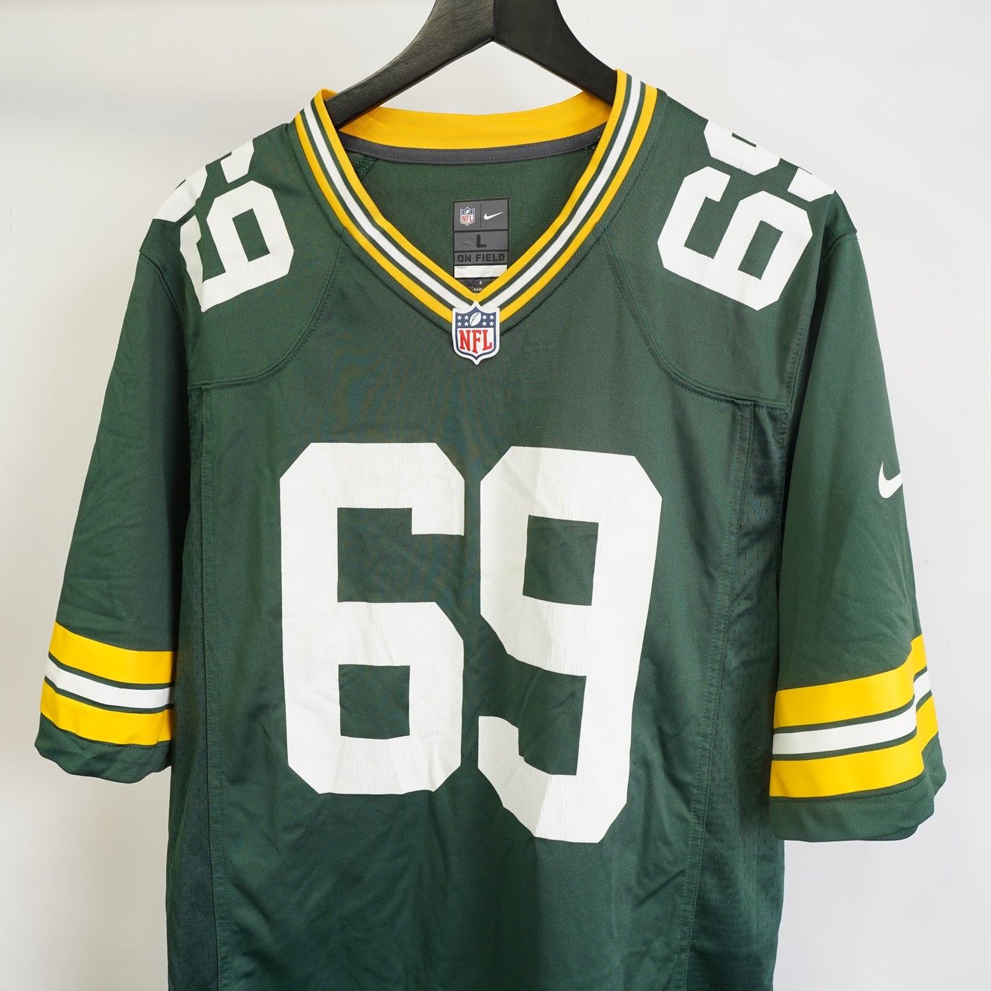 (L) Nike Green Bay Packers David Bakhtiari Football Jersey Mens L NFL On Field Green