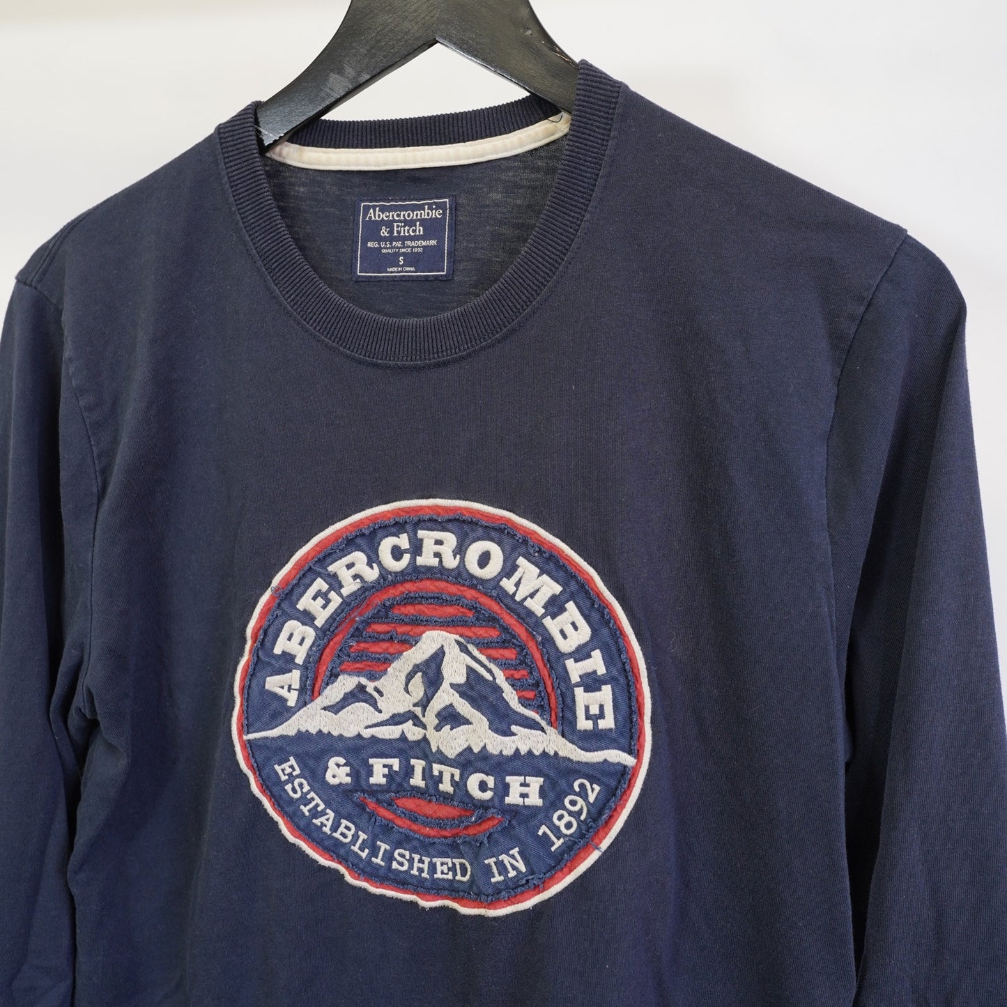 (S) Vintage Abercrombie & Fitch Y2K Muscle Longsleeve T-Shirt Mens S Sewn Blue 2000s