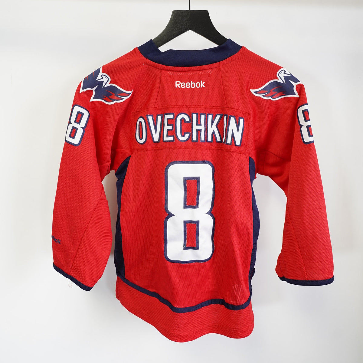 (Boys M) Reebok Washington Capitals Alex Ovechkin's Hockey Jersey Boys S/M Youth Red Sewn