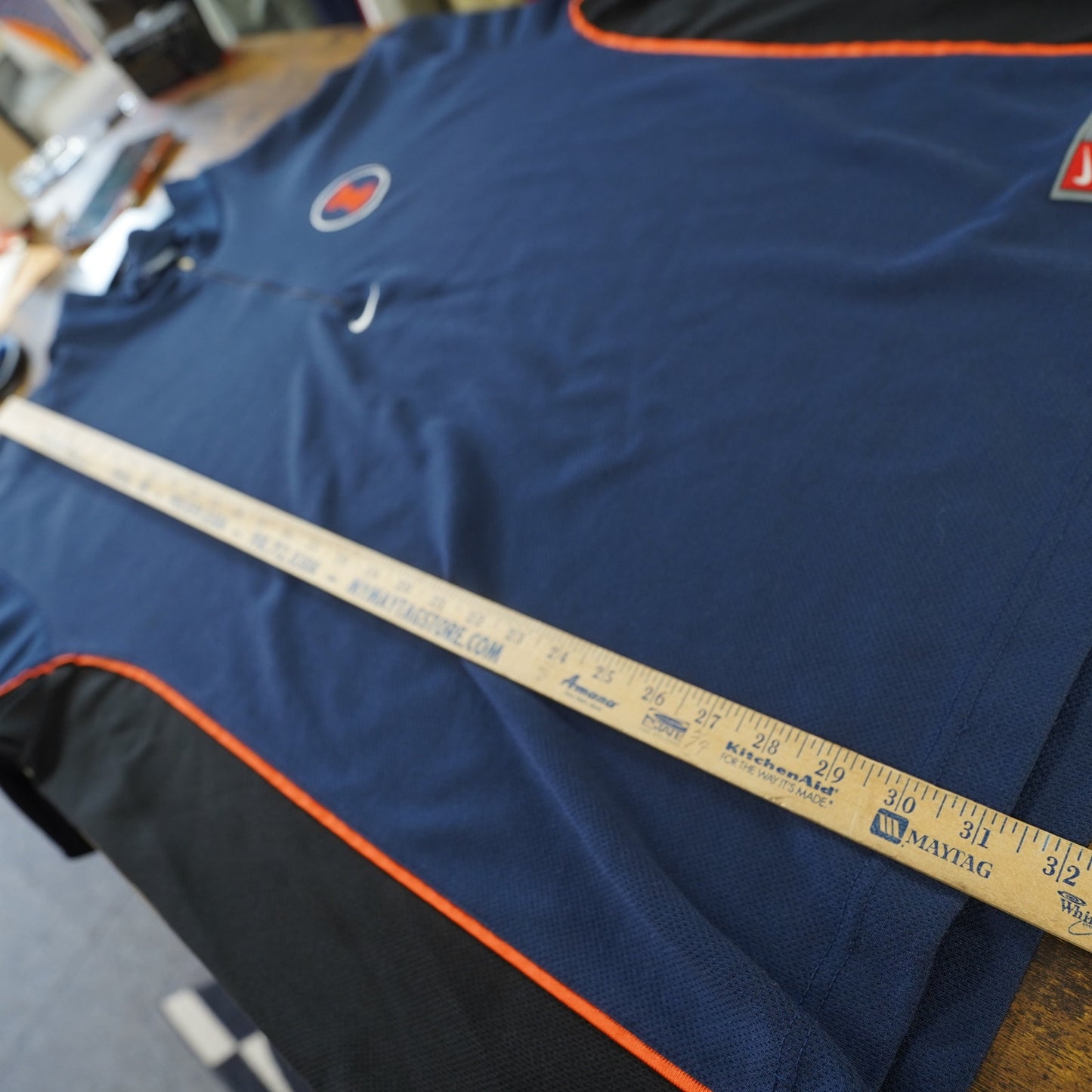 (XL) Vintage Illinois Illini Team Nike Basketball Warm Up Jersey Men's XL Navy Blue