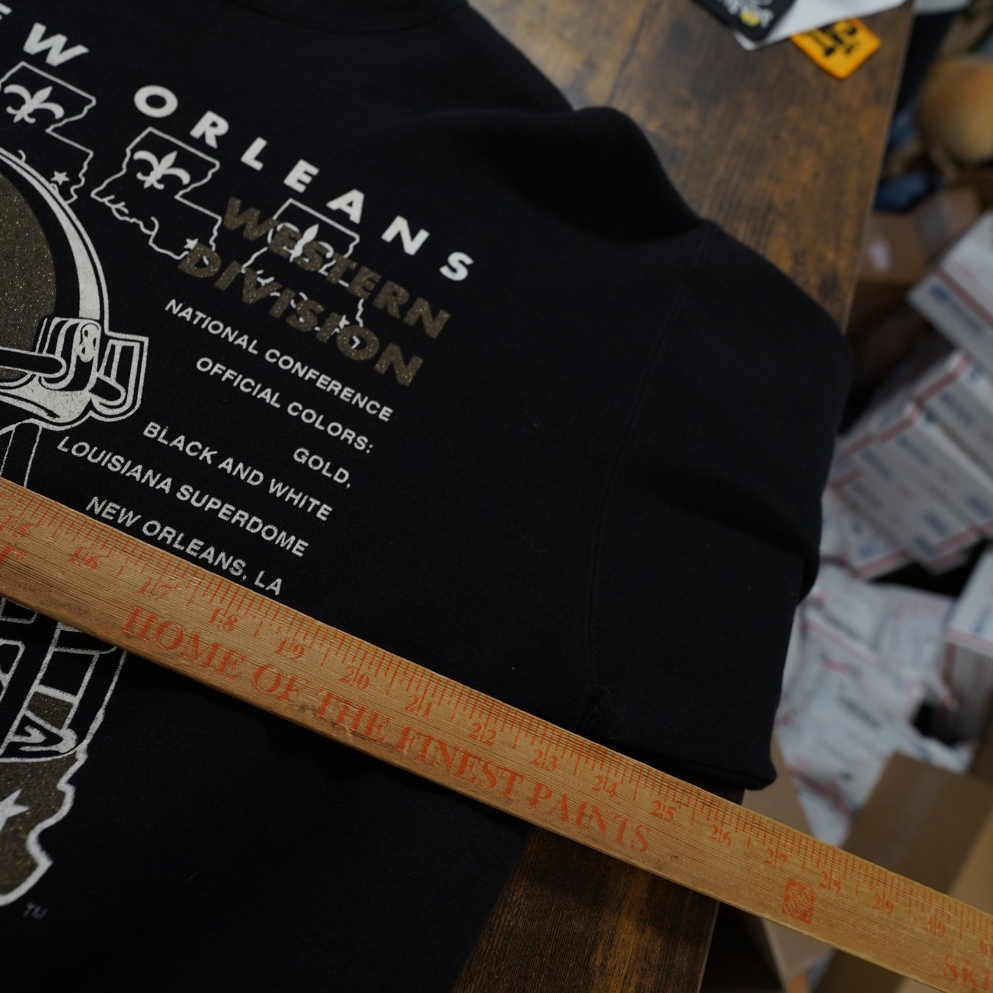 (L) Vintage New Orleans Saints 1980s Crewneck Sweatshirt Black Men's L Big Logo