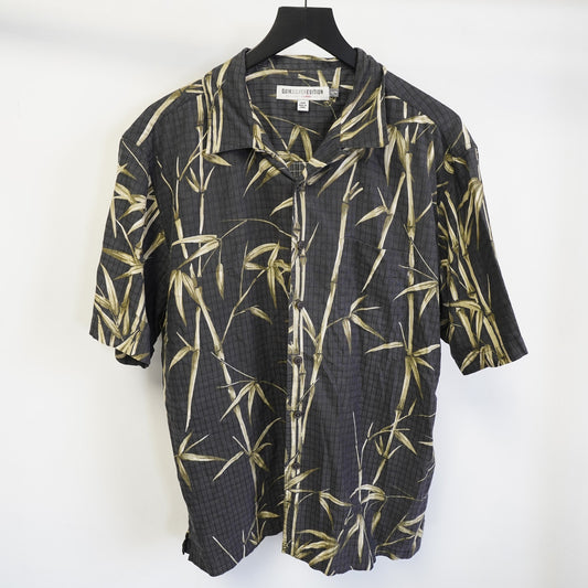 Vintage Quicksilver Y2K Surf & Skate Hawaiian Shirt Men's L Black Retro 2000s