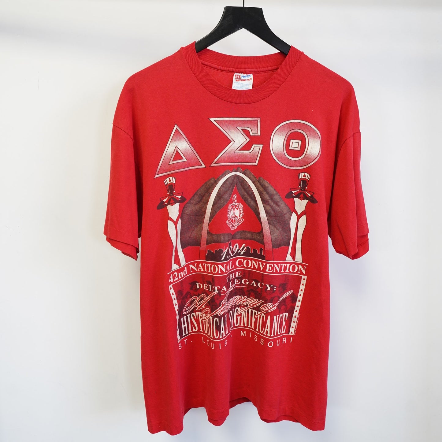 (XL) Vintage Delta Sigma Theta Sorority 90s T-Shirt Women's XL Red HBCU Howard