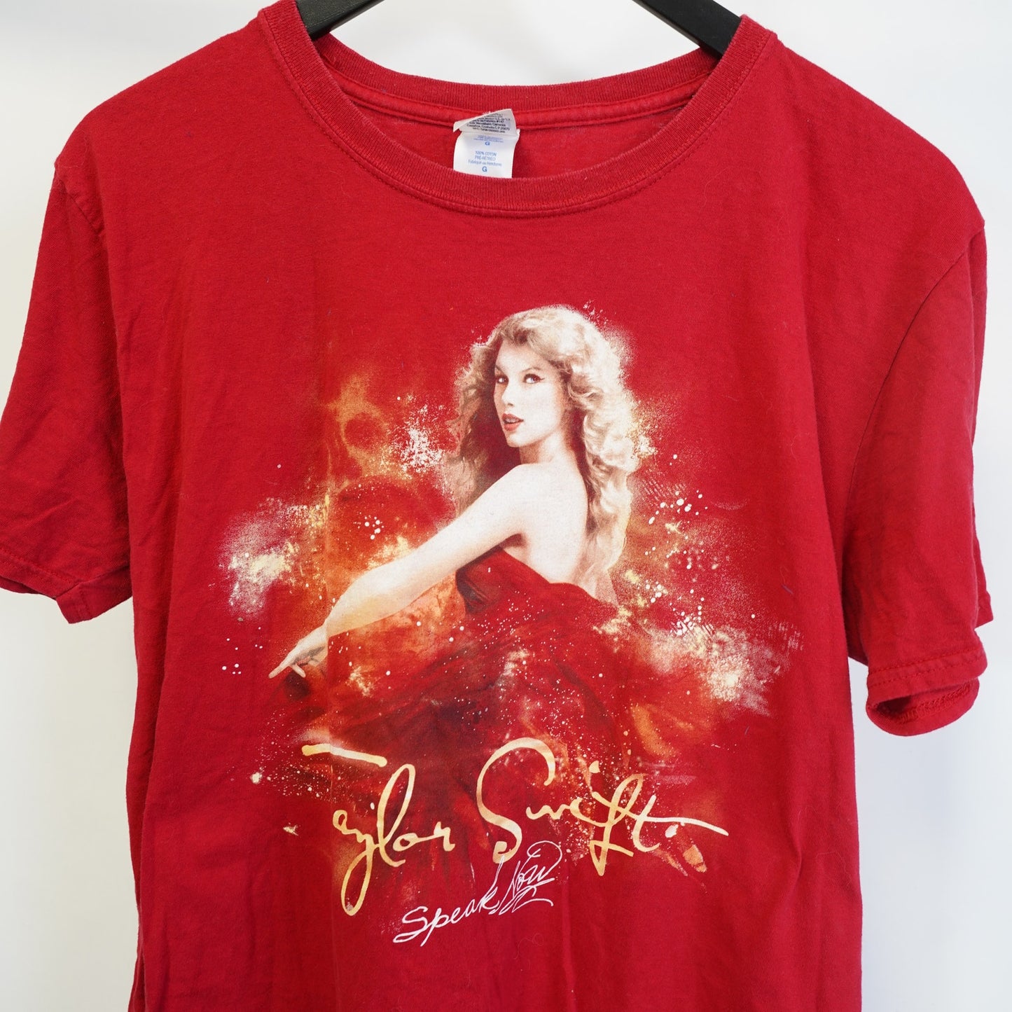 (L) Taylor Swift Speak Now Album Band Tour T-Shirt Unisex Size Large Red Gildan