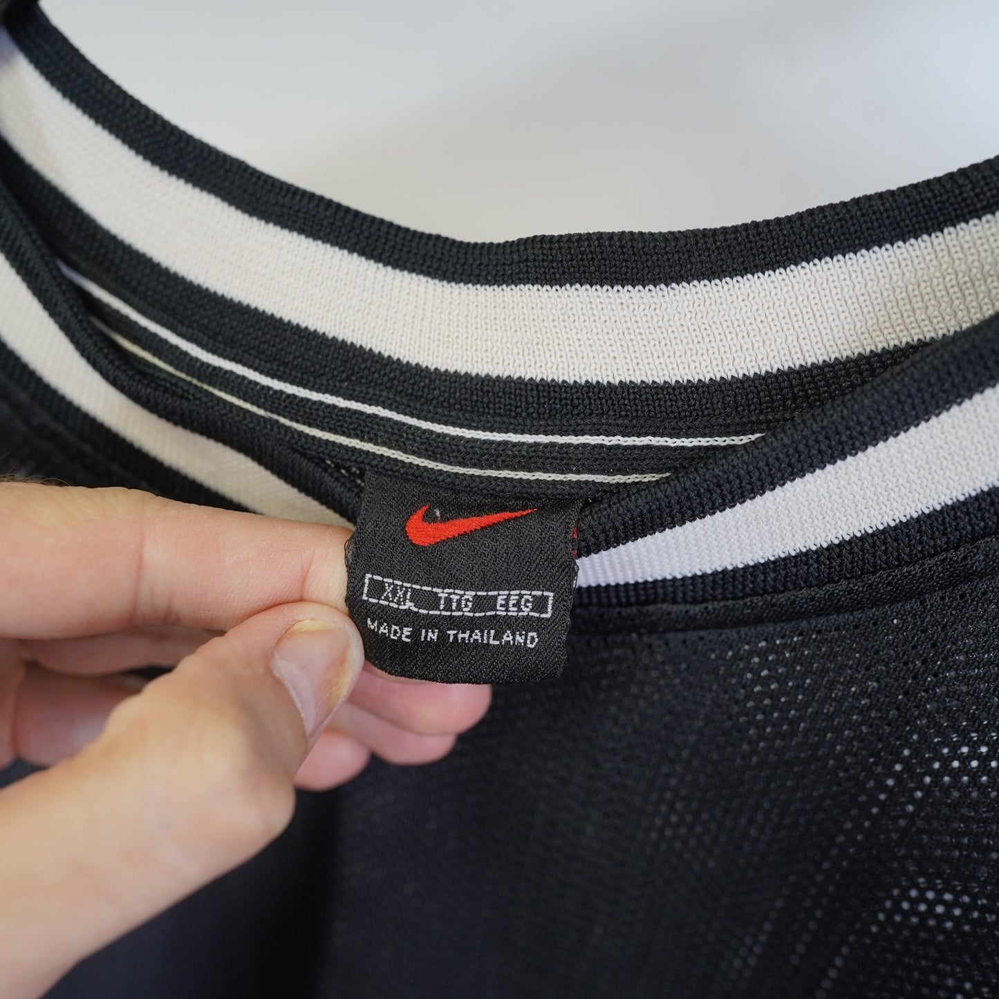 (XXL) Vintage Nike 90s Mesh Soccer Jersey Men's XXL Black Streetwear Retro