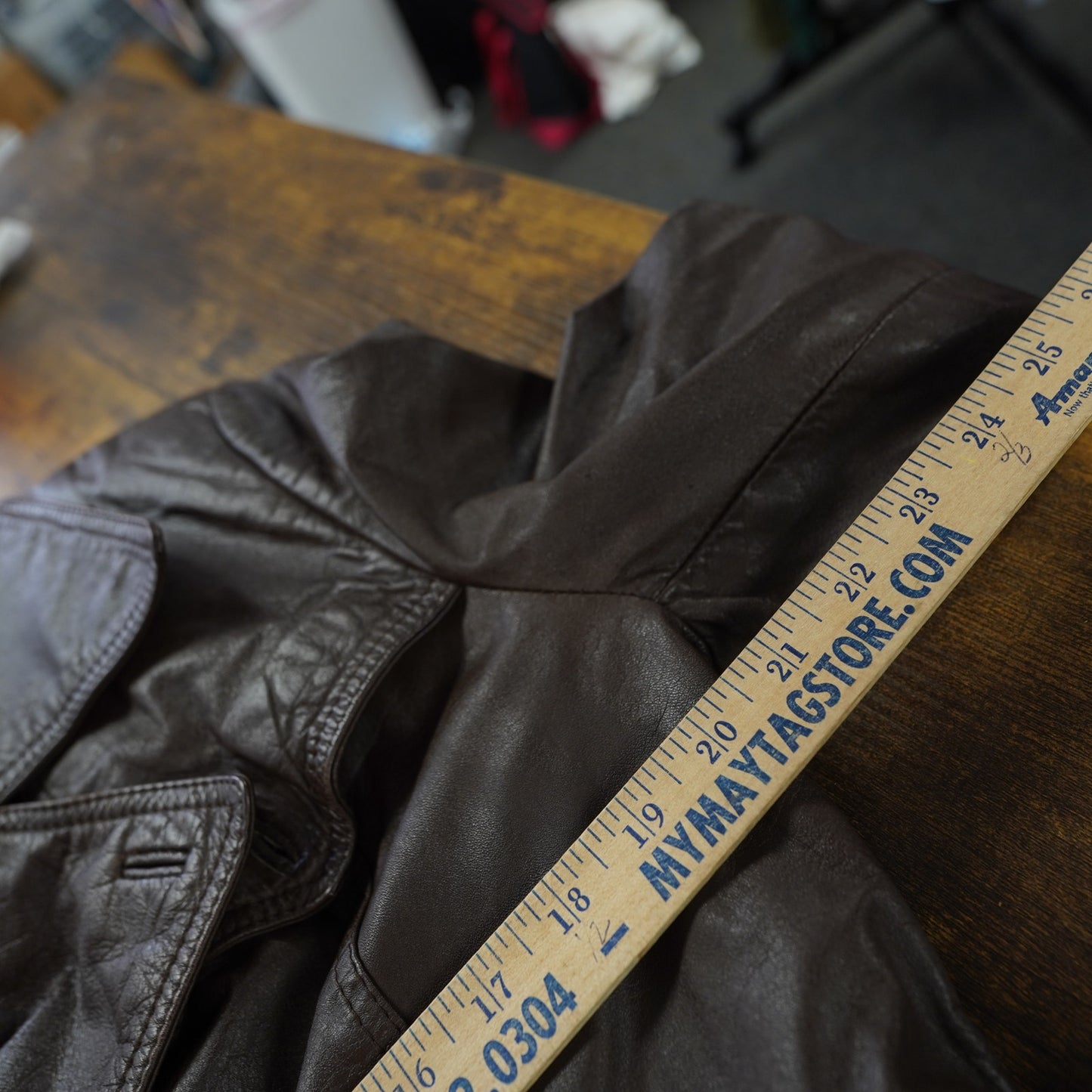 (M) True Vintage Studio One By Campus Western Leather Trenchcoat Men's M 42 Brown