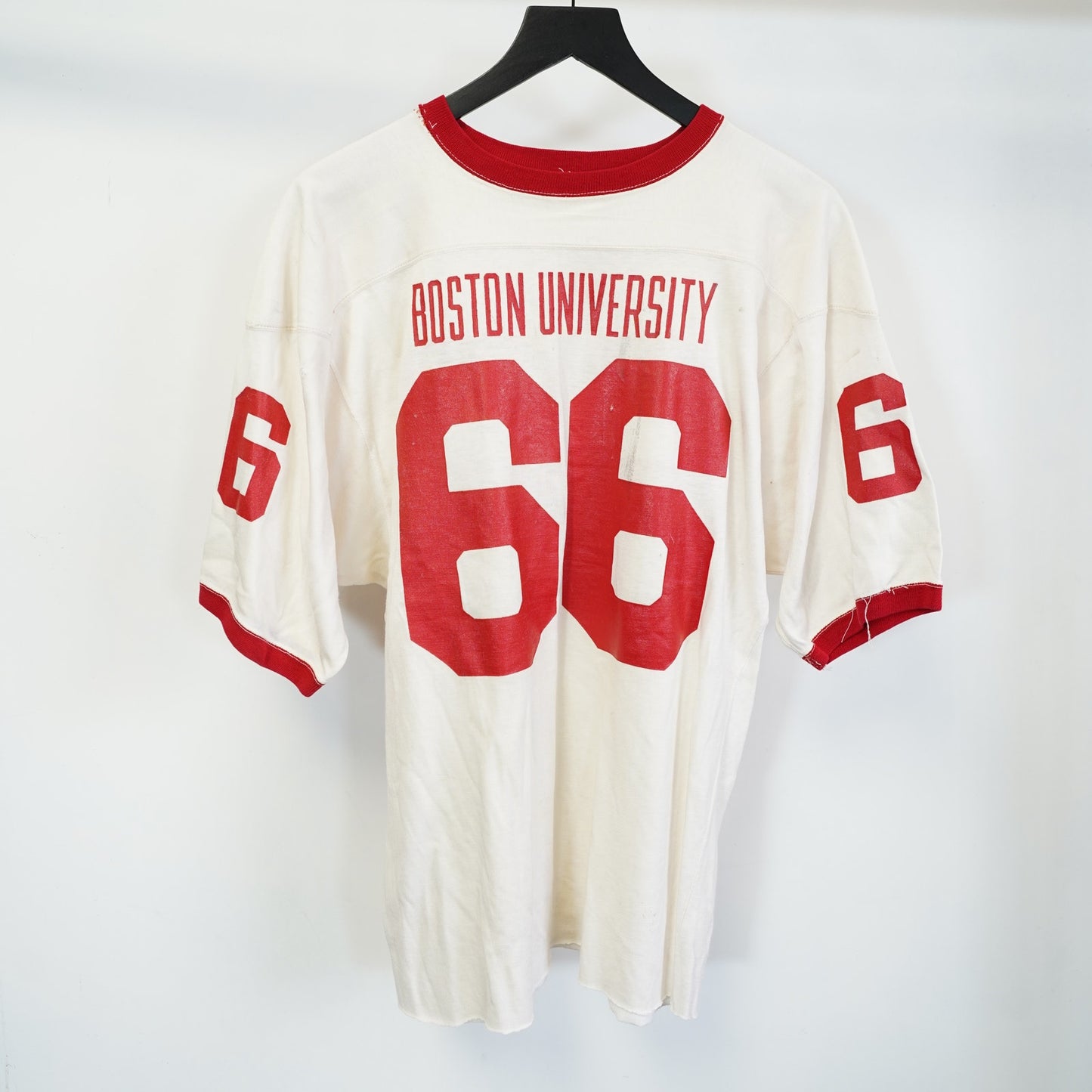 (M) True Vintage 70s Boston University Football Jersey Men's M White Red College