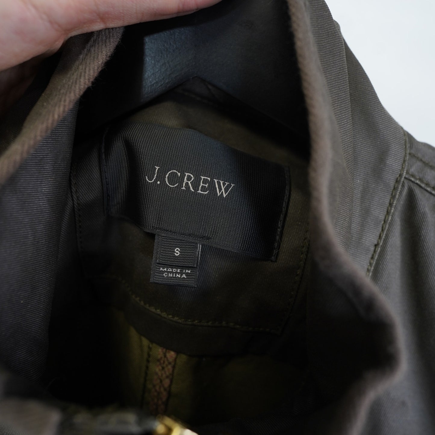 (Women's S) J Crew Relaxed Boyfriend Field Jacket Womens Small Olive Green 100% Cotton