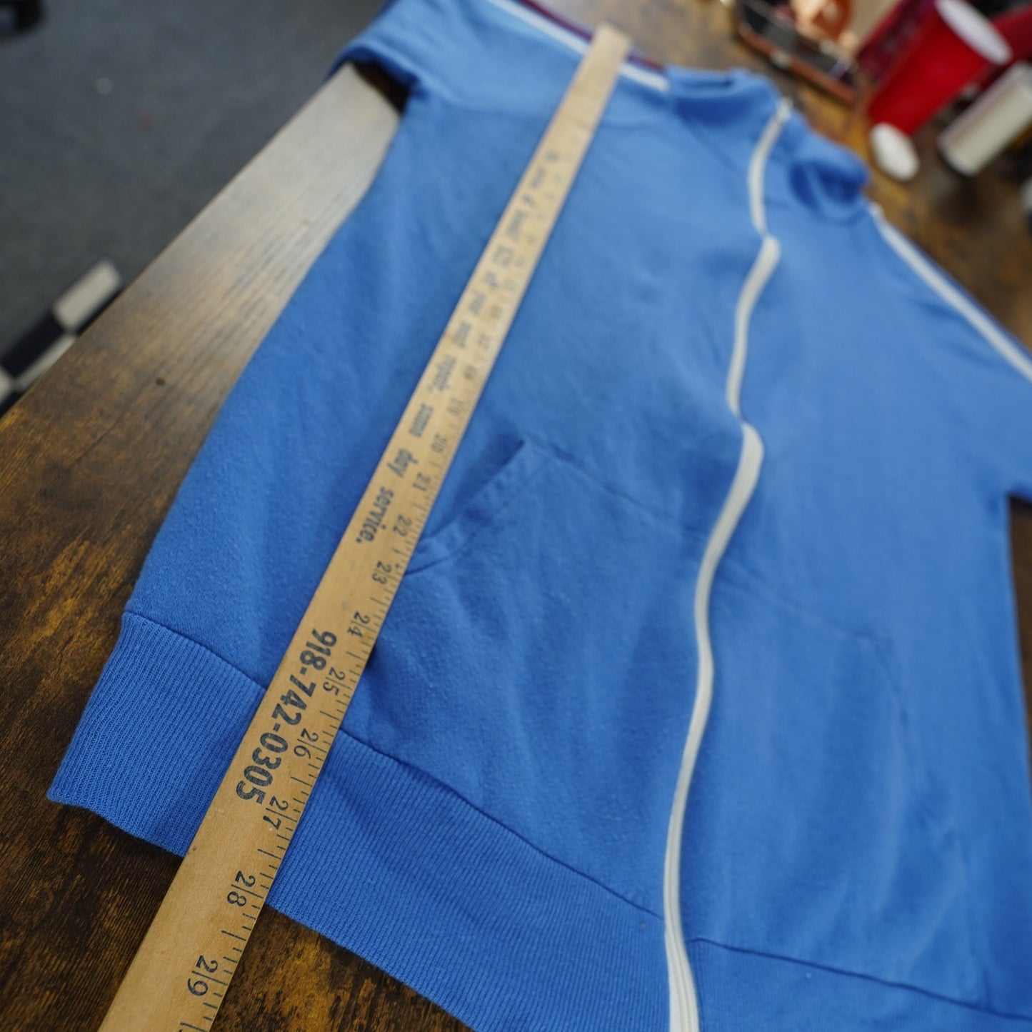 True Vintage 1970s Sears Full Zip Track Jacket Men's M Blue Retro Casual