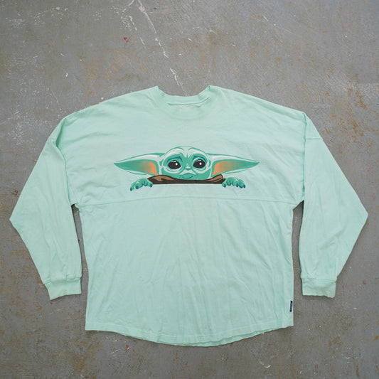 (L) The Mandalorian Grogu Star Wars Disney Spirit Jersey Size L Mint Green