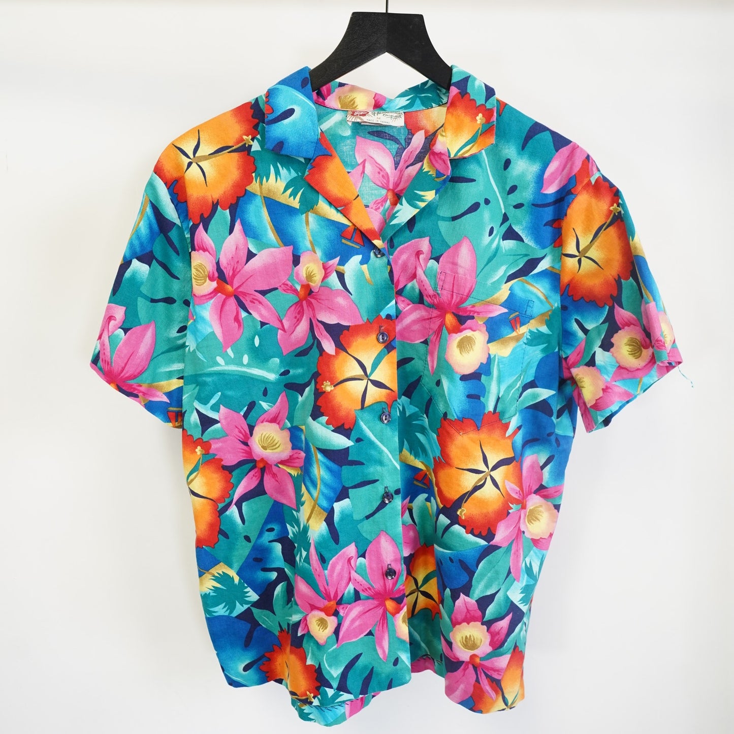 (M) Vintage 90s The Hawaiian Original Shirt Men's M Floral Tropical Surf Hibiscus