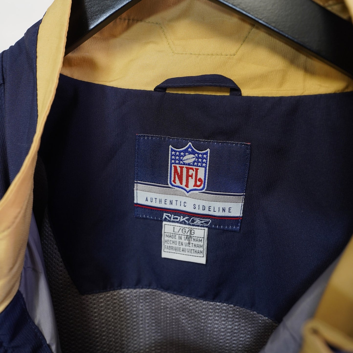 (L) Vintage St. Louis LA Rams Reebok 1/4 Zip Pullover Jacket Men's L Blue Y2K NFL