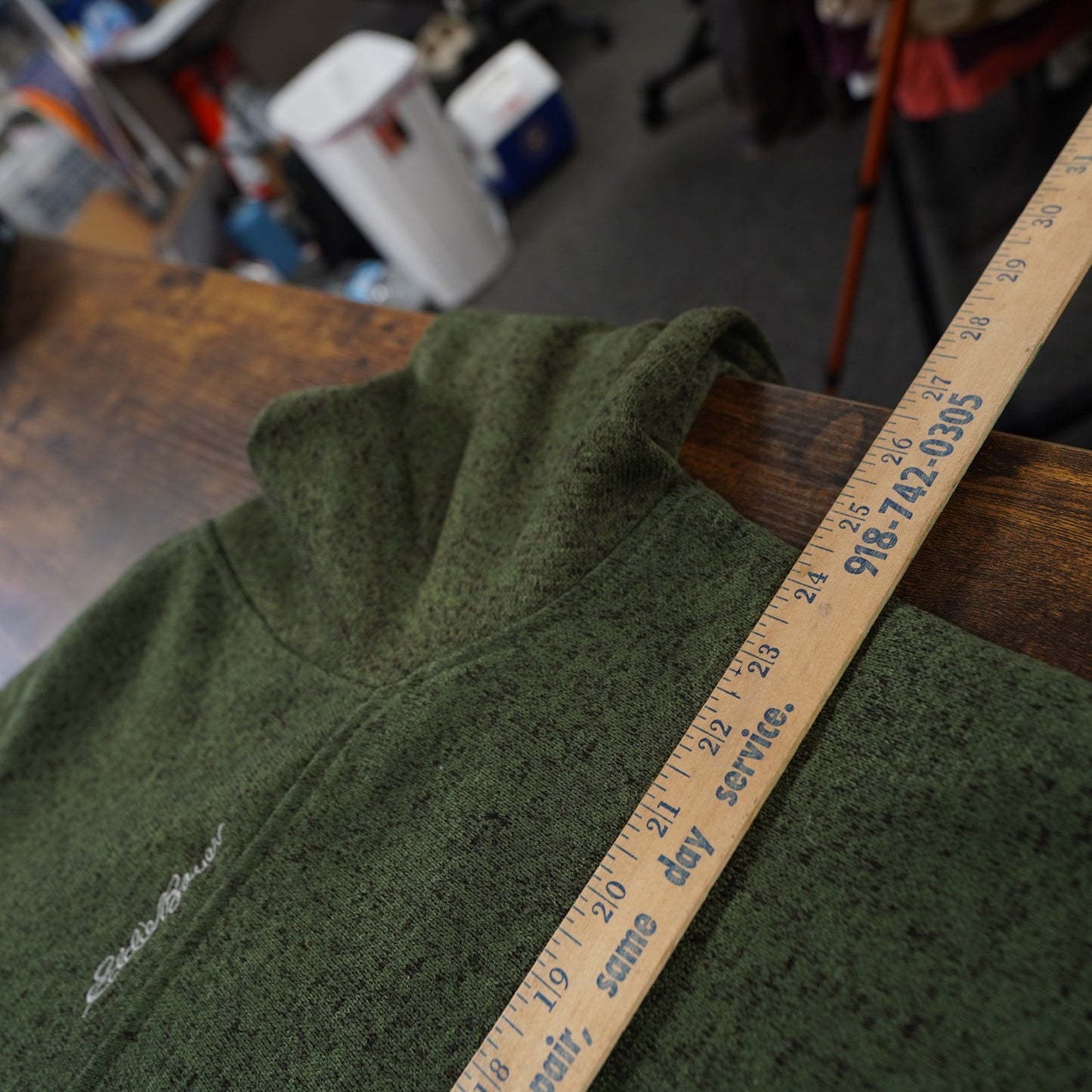 (XL) Eddie Bauer Fair 1/4 Zip Pullover Sweater Men's XL Olive Green Gorpcore Hike