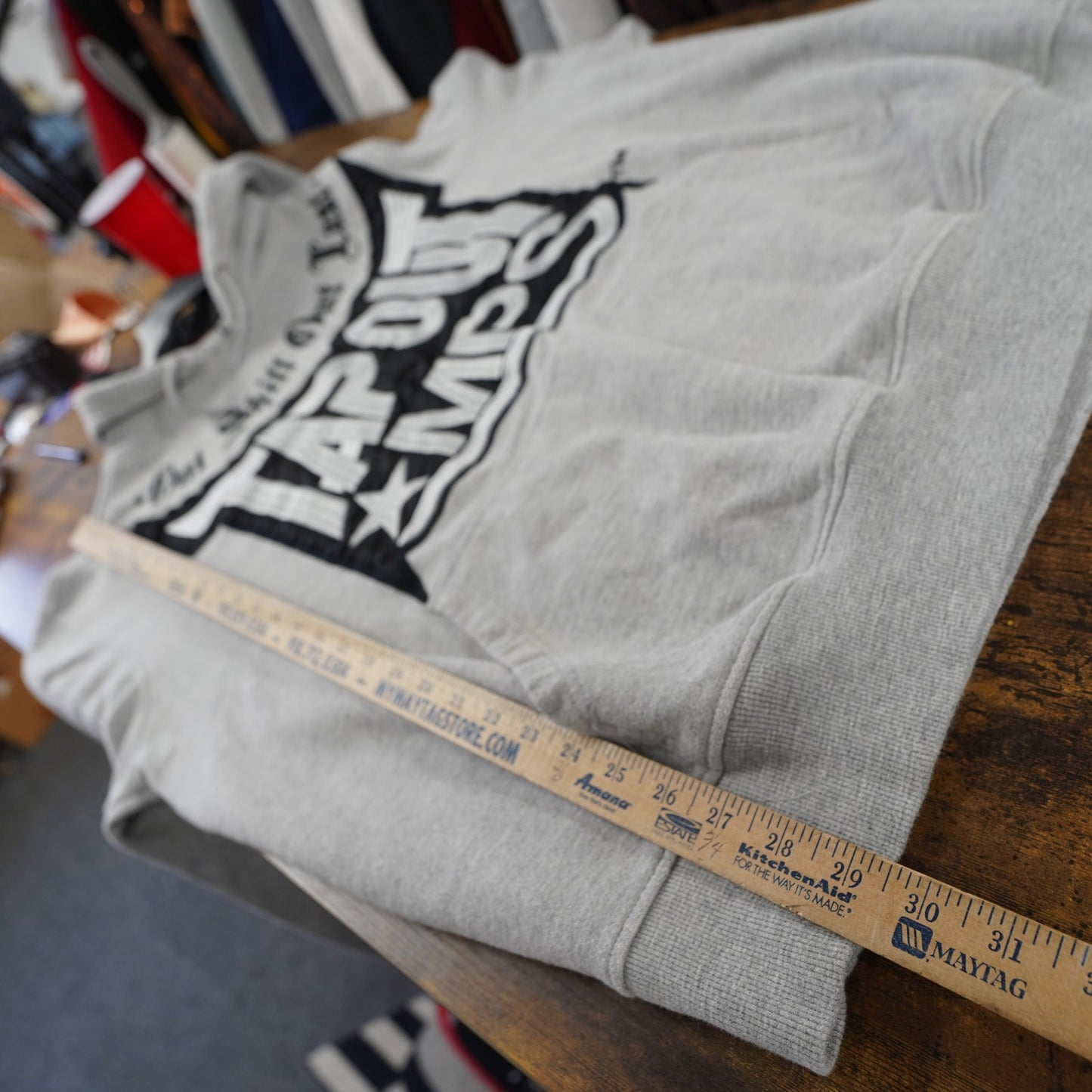 (XXL) Vintage Y2K Tapout MMA Embroidered Pullover Hoodie Size 2XL-4X Gray 2000s