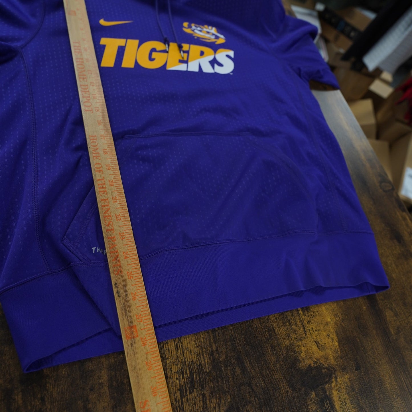 (L) LSU Tigers Nike Therma-Fit Purple Tech Pullover Hoodie Men's L Jacket