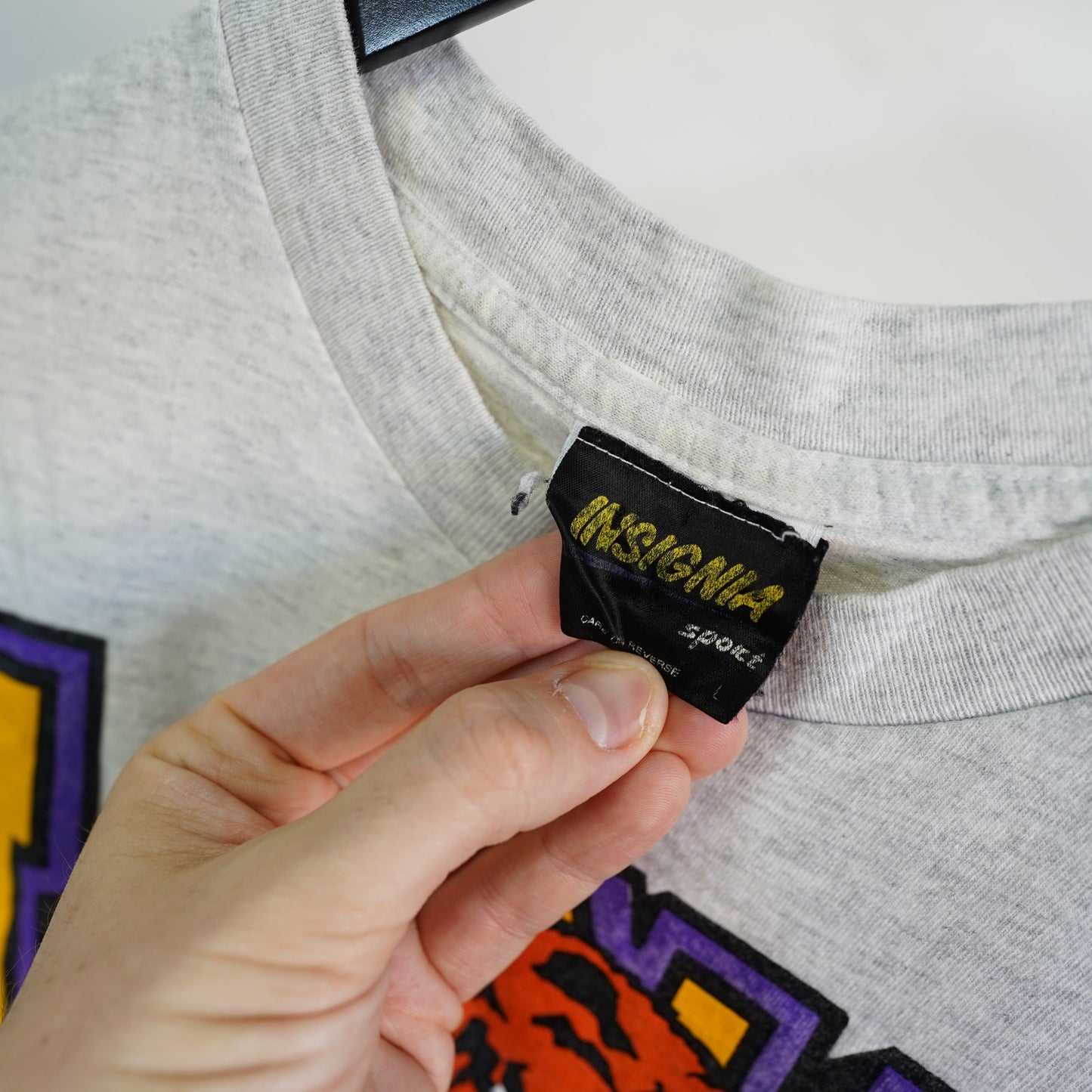 (L) Vintage LSU Tigers Single Stitch 90s T-Shirt Men's L Gray Big Logo