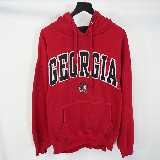 (XXL) Vintage Georgia Bulldogs Embroidered Hoodie Men's XXL Red Sweatshirt Black