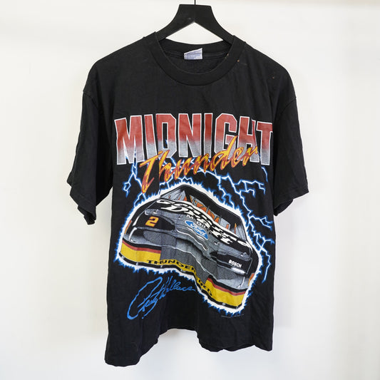 (XL) Vintage Miller Lite Nascar Racing T-Shirt Rusty Wallace Lightning Men's XL Black