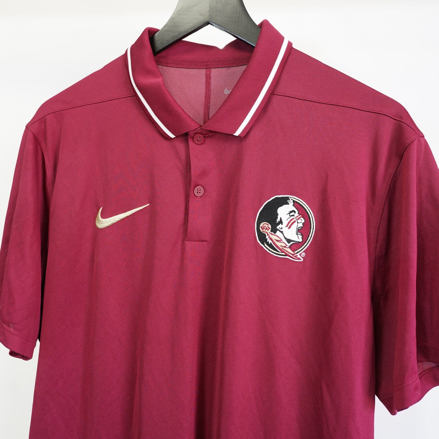 (L) Vintage Florida State Seminoles Nike Dri-Fit Polo Shirt Men's L Red FSU