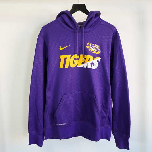 (L) LSU Tigers Nike Therma-Fit Purple Tech Pullover Hoodie Men's L Jacket