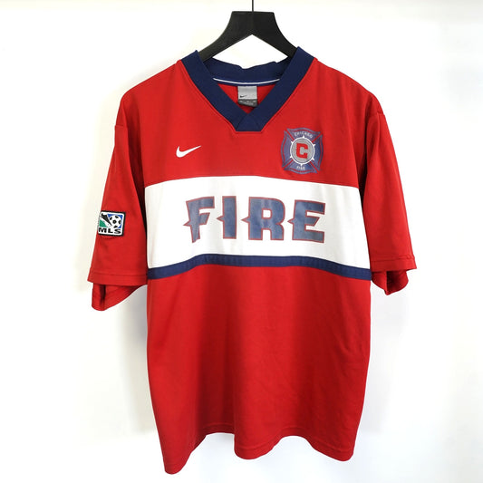(XL) Vintage Chicago Fire Nike MLS Soccer Jersey Men's XL Red USA Made 2000 Y2K