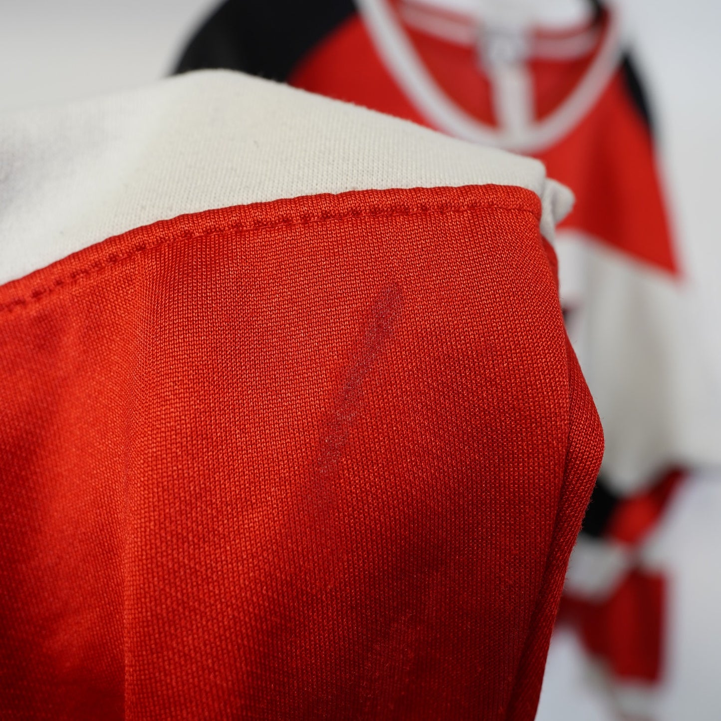 (XL) Vintage 80's Adidas Trefoil Striped Crewneck Sweatshirt Men's XL Red Run DMC