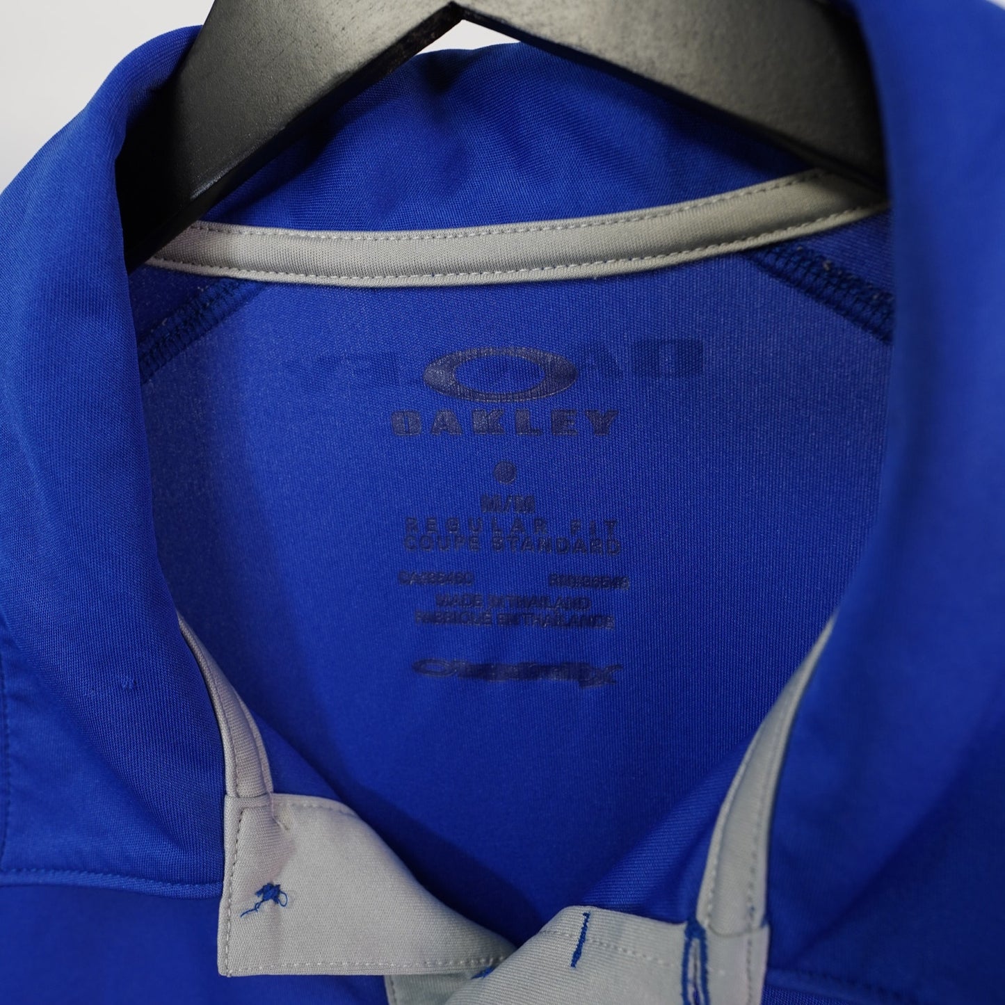 (M) Oakley Hydrolix Elemental Golf Polo Shirt Men's M Electric Blue Y2K 2000s Preppy