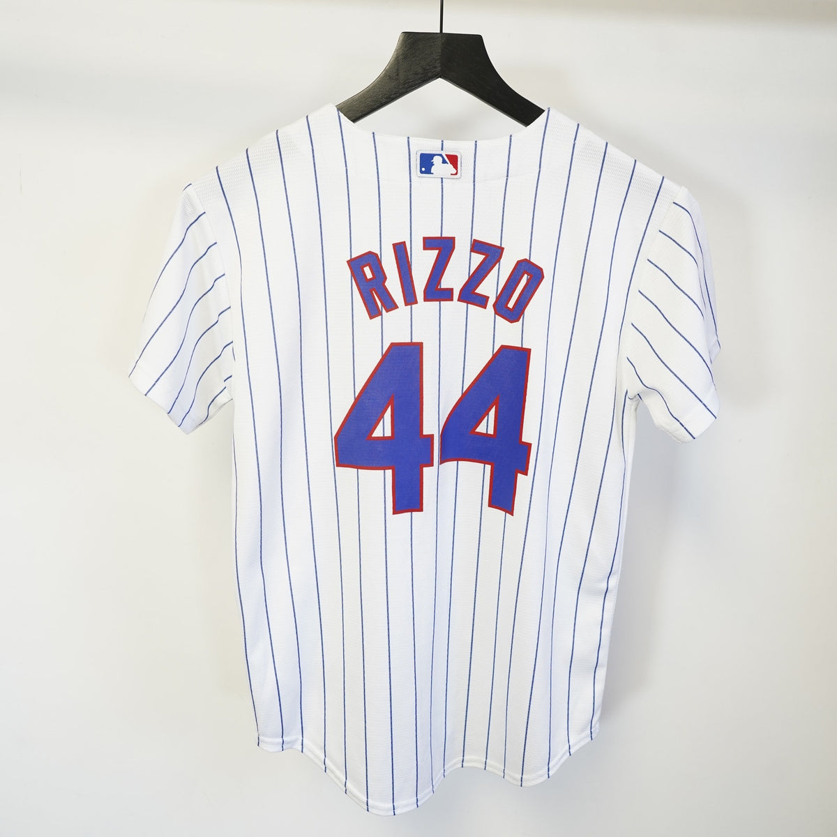 (Boys M) Chicago Cubs Majestic Pinstripe Anthony Rizzo Baseball Jersey Youth M 10/12 Boys