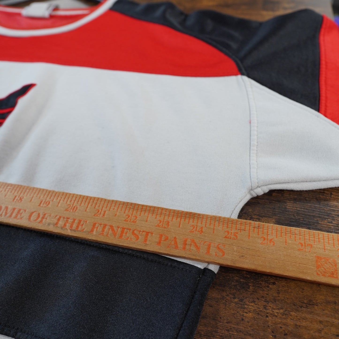 (XL) Vintage 80's Adidas Trefoil Striped Crewneck Sweatshirt Men's XL Red Run DMC