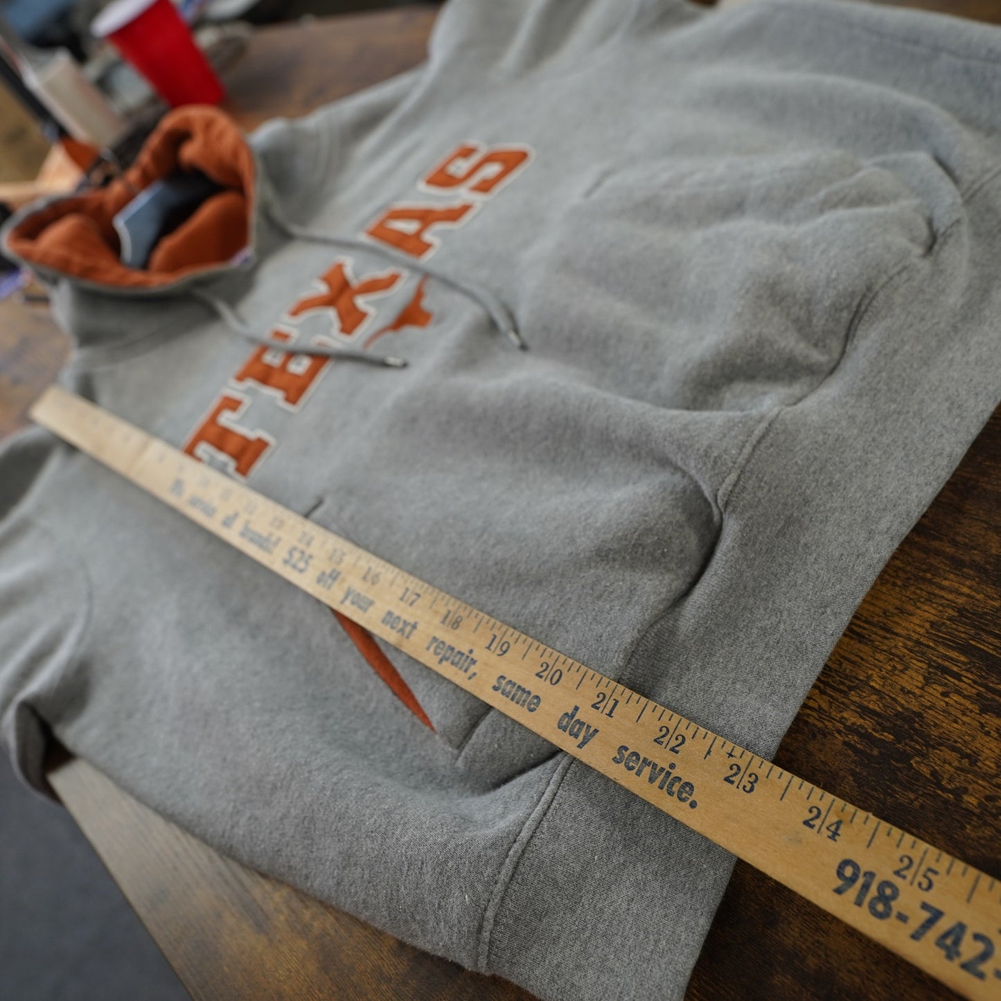 (S) Vintage Texas Longhorns Stitched Champs Hoodie Unisex S Gray Burnt Orange Y2K