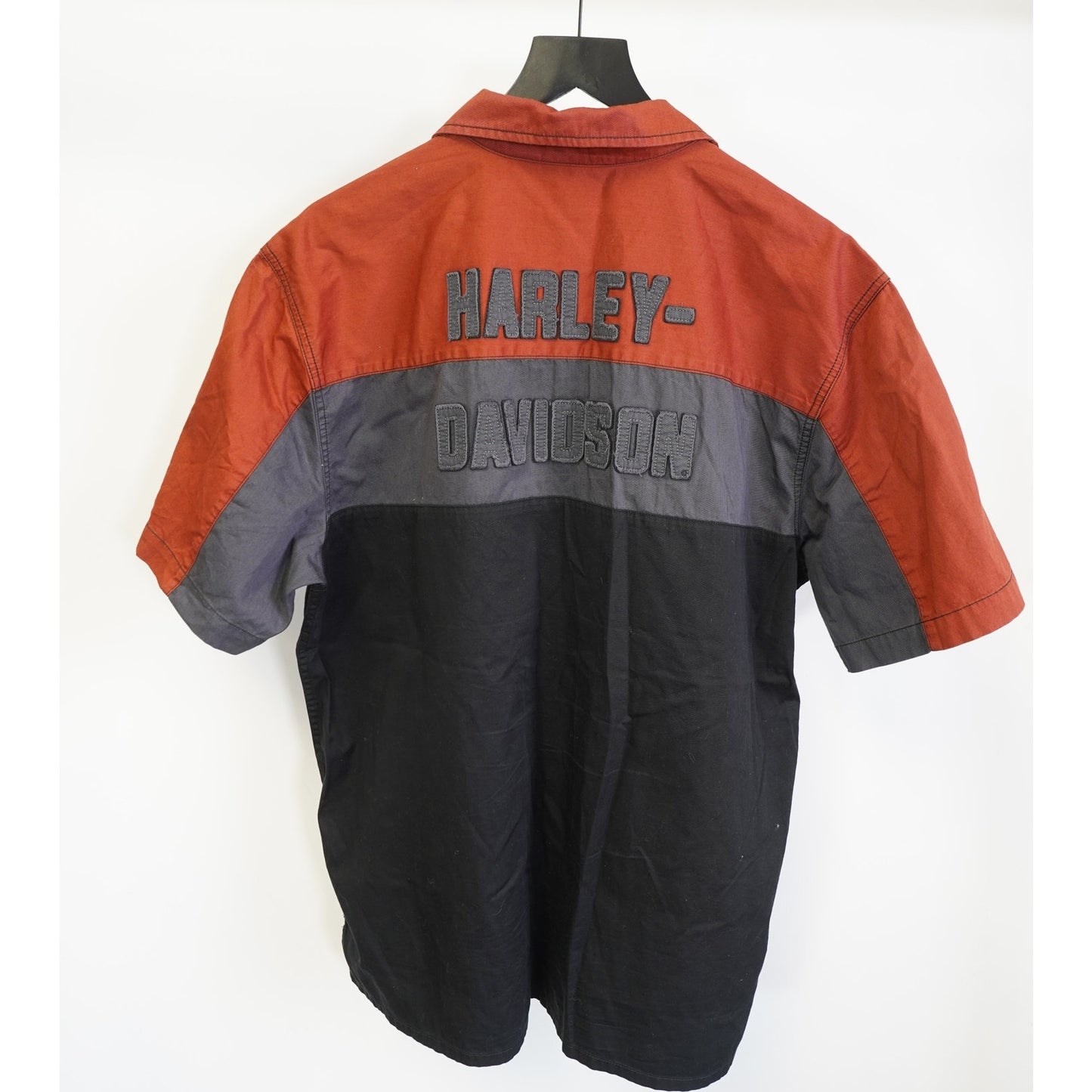 (XL) Harley Davidson Copperblock Embroidered Button Up Shirt Mens XL Biker Motorcycle