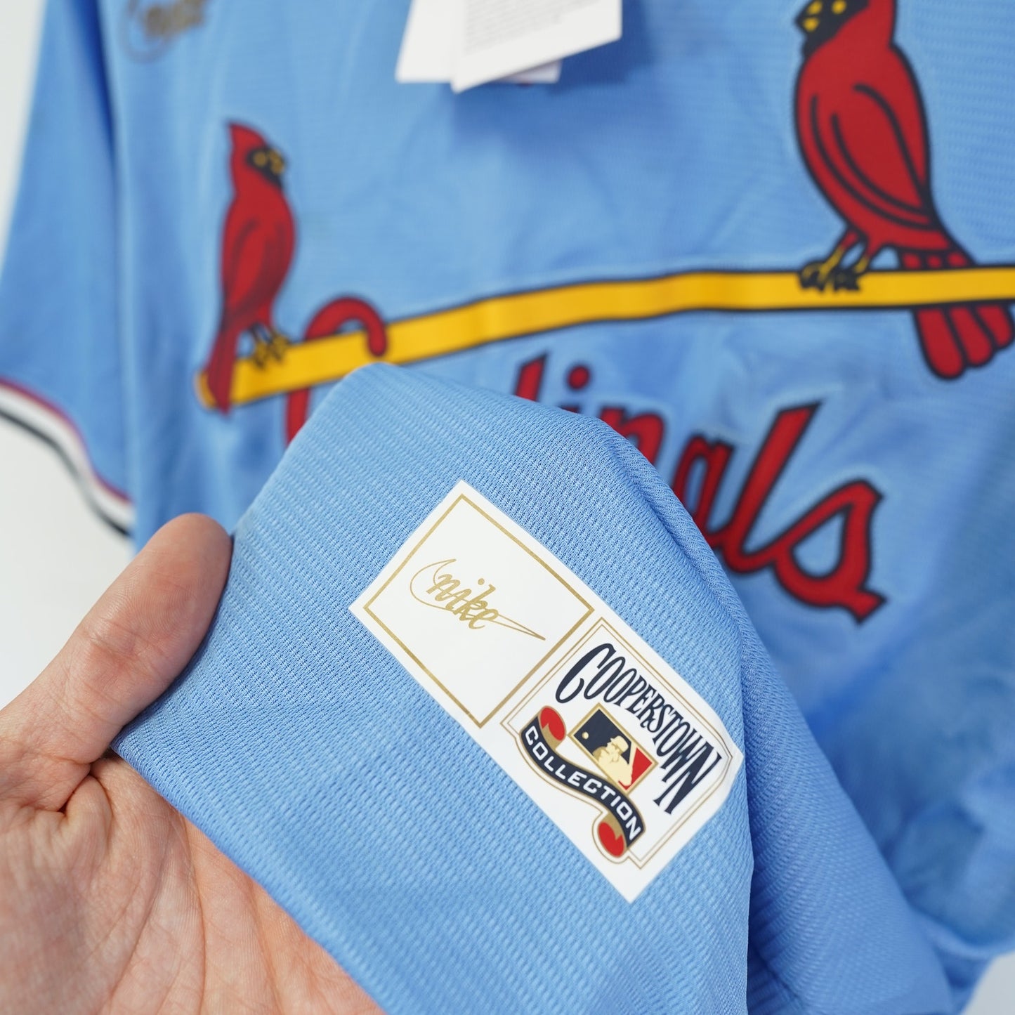 (M) Nike St. Louis Cardinals Light Blue Cooperstown Baseball Jersey Men's M New