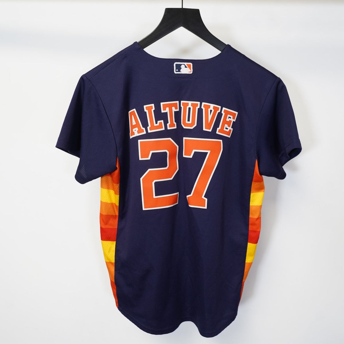 (Boys M) Houston Astros Nike Jose Altuve #27 Baseball Jersey Boys M 10/12 Youth Blue Sewn