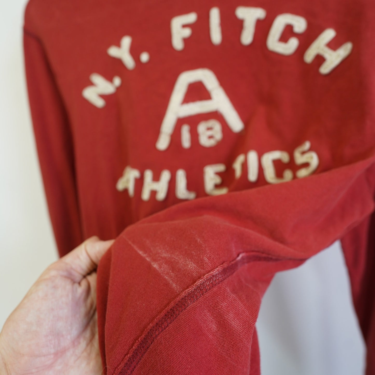 (M) Vintage Abercrombie & Fitch Y2K Muscle Longsleeve t-Shirt Men's L Sewn Red 2000s